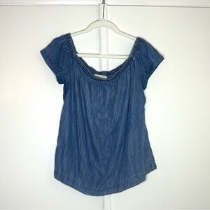 Cloth & Stone Off Shoulder Chambray Top